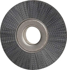 Weiler - 8" OD, 2" Arbor Hole, Crimped Nylon Wheel Brush - 1" Face Width, 2-1/4" Trim Length, 0.035" Filament Diam, 3,600 RPM - USA Tool & Supply