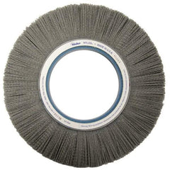 Weiler - 12" OD, Crimped Nylon Wheel Brush - 1-1/8" Face Width, 2-3/4" Trim Length, 0.04" Filament Diam, 1,800 RPM - USA Tool & Supply