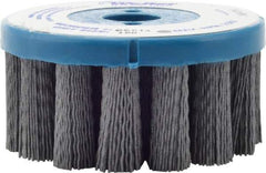 Weiler - 4" 180 Grit Silicon Carbide Crimped Disc Brush - Very Fine Grade, Plain Hole Connector, 1-1/2" Trim Length, 7/8" Arbor Hole - USA Tool & Supply