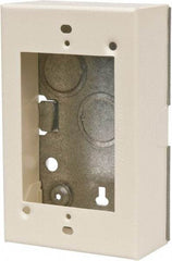 Wiremold - 1 Gang, (2) 1/2" Knockouts, Steel Rectangle Device Box - 4-5/8" Overall Height x 2-7/8" Overall Width x 1-3/8" Overall Depth - USA Tool & Supply