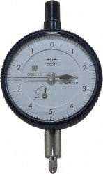 Mitutoyo - 0.025" Range, 0-5-0 Dial Reading, 0.0001" Graduation Dial Drop Indicator - 2-3/16" Dial, 0.01" Range per Revolution, 0.0001" Accuracy, Revolution Counter - USA Tool & Supply