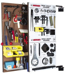 Triton - 24" Wide x 48" High Swing Panel Peg Board Storage System - 1 Panel, Tempered Pegboard/Steel, Tan - USA Tool & Supply