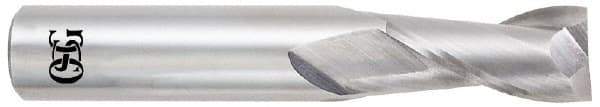 OSG - 5/8", 1-1/4" LOC, 5/8" Shank Diam, 3-1/2" OAL, 2 Flute, Solid Carbide Square End Mill - Single End, Uncoated, Spiral Flute, 30° Helix, Centercutting, Right Hand Cut, Right Hand Flute, Series 452 - USA Tool & Supply