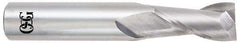 OSG - 1/2", 1" LOC, 1/2" Shank Diam, 3" OAL, 2 Flute, Solid Carbide Square End Mill - Single End, Uncoated, Spiral Flute, 30° Helix, Centercutting, Right Hand Cut, Right Hand Flute, Series 452 - USA Tool & Supply