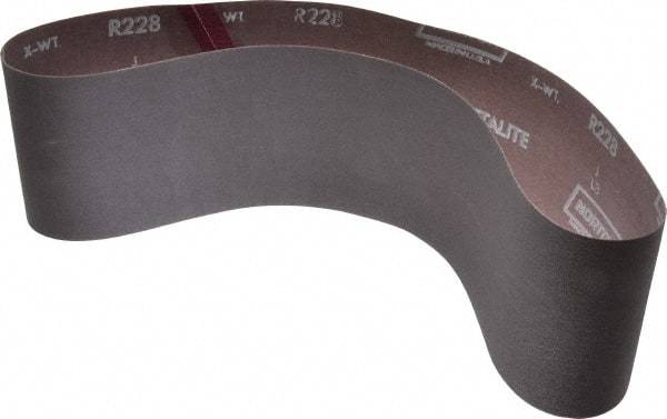 Norton - 4" Wide x 36" OAL, 240 Grit, Aluminum Oxide Abrasive Belt - Aluminum Oxide, Very Fine, Coated, Series R228 - USA Tool & Supply