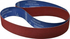 Norton - 2" Wide x 60" OAL, 50 Grit, Ceramic Abrasive Belt - Ceramic, Coarse, Coated, Y Weighted Cloth Backing, Series R981 - USA Tool & Supply