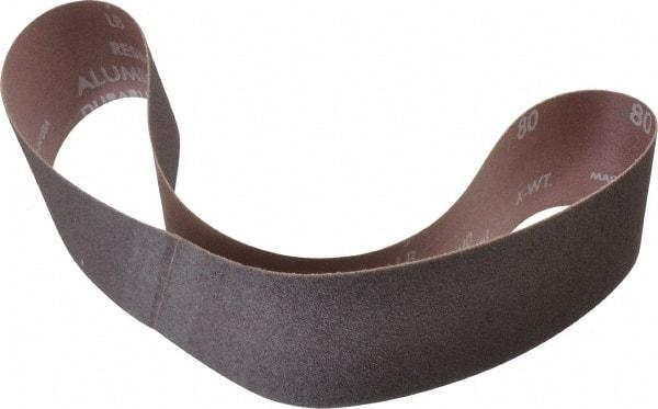 Norton - 2" Wide x 30" OAL, 80 Grit, Aluminum Oxide Abrasive Belt - Aluminum Oxide, Medium, Coated, Series R228 - USA Tool & Supply