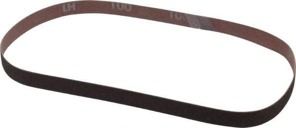 Norton - 1/2" Wide x 24" OAL, 100 Grit, Aluminum Oxide Abrasive Belt - Aluminum Oxide, Fine, Coated, Series R228 - USA Tool & Supply