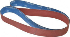 Norton - 1-1/2" Wide x 60" OAL, 120 Grit, Ceramic Abrasive Belt - Ceramic, Fine, Coated, Y Weighted Cloth Backing, Series R981 - USA Tool & Supply