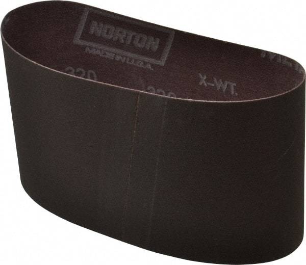 Norton - 3-1/2" Wide x 15-1/2" OAL, 320 Grit, Aluminum Oxide Abrasive Belt - Aluminum Oxide, Extra Fine, Coated, Series R228 - USA Tool & Supply