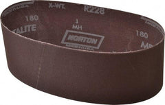 Norton - 3" Wide x 21" OAL, 180 Grit, Aluminum Oxide Abrasive Belt - Aluminum Oxide, Very Fine, Coated, Series R228 - USA Tool & Supply