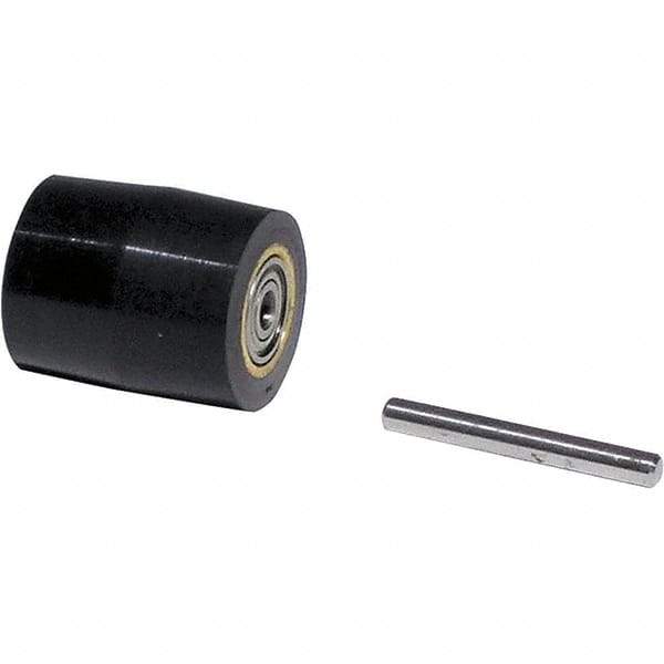 Dynabrade - 3/4" Diam x 7/8" Wide Contact Wheel Assembly - 3/8" Arbor Hole, Crowned, 70 Duro Rubber Face - USA Tool & Supply
