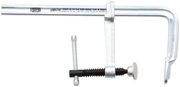 Bessey - 2-1/4" Deep Throat, 4" Max Capacity, Standard Sliding Arm Clamp - 400 Lb Clamping Pressure, 0.465" Spindle Diam - USA Tool & Supply