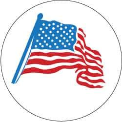 NMC - Hard Hat Label - Red & Blue on White, 2" Thick, For Accident Prevention - USA Tool & Supply