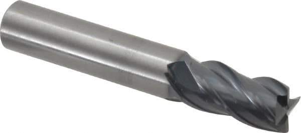 OSG - 1/2", 1" LOC, 1/2" Shank Diam, 3" OAL, 4 Flute, Solid Carbide Square End Mill - Single End, TiAlN Finish, Straight Flute, 35° Helix, Centercutting, Right Hand Cut, Right Hand Flute, Series HP441 - USA Tool & Supply