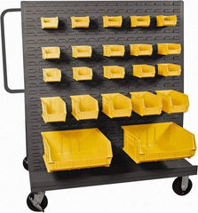 Durham - 2,000 Lb Capacity Steel A-Frame Truck - Steel Deck, 48" OAW, Phenolic Casters - USA Tool & Supply