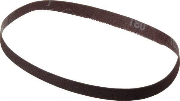 Norton - 1/2" Wide x 18" OAL, 180 Grit, Aluminum Oxide Abrasive Belt - Aluminum Oxide, Very Fine, Coated, Series R228 - USA Tool & Supply