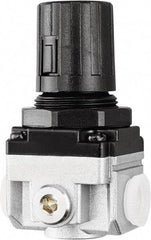 PRO-SOURCE - 1 NPT Port, 210 CFM, Heavy-Duty Regulator - 7 to 145 psi Range, 220 Max psi Supply Pressure, 1/4" Gauge Port Thread, 3.54" Wide x 6.97" High - USA Tool & Supply