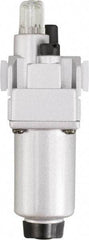 PRO-SOURCE - 1/4" NPT, 290 Max psi Intermediate Modular Lubricator - Aluminum Bowl, Aluminum Die Cast Body, 58 CFM, 140°F Max Temp, 2.16" Wide x 8.07" High - USA Tool & Supply