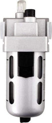 PRO-SOURCE - 3/4" NPT, 145 Max psi Heavy Duty Modular Lubricator - Polycarbonate Bowl with Metal Guard, with Sight Glass, Aluminum Die Cast Body, 255 CFM, 140°F Max Temp, 3.54" Wide x 10-3/4" High - USA Tool & Supply