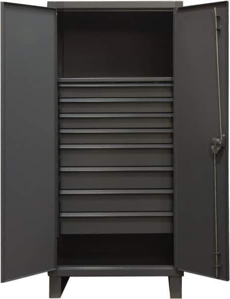 Durham - 1 Shelf Locking Storage Cabinet - Steel, 36" Wide x 24" Deep x 78" High, Gray - USA Tool & Supply