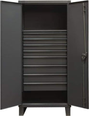 Durham - 1 Shelf Locking Storage Cabinet - Steel, 36" Wide x 24" Deep x 78" High, Gray - USA Tool & Supply