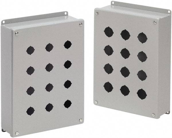 nVent Hoffman - 1 Hole, 1.2 Inch Hole Diameter, Stainless Steel Pushbutton Switch Enclosure - 4-1/2 Inch High x 3.47 Inch Wide x 2-3/4 Inch Deep, 12, 13, 4X NEMA Rated - USA Tool & Supply