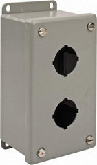 nVent Hoffman - 2 Hole, 1.2 Inch Hole Diameter, Steel Pushbutton Switch Enclosure - 6-3/4 Inch High x 3.47 Inch Wide x 2-3/4 Inch Deep, 12, 13 NEMA Rated - USA Tool & Supply