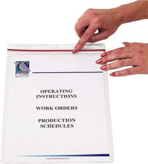 C-LINE - 15 Piece Clear Zipper Shop Ticket Holder - 12" High x 9" Wide - USA Tool & Supply