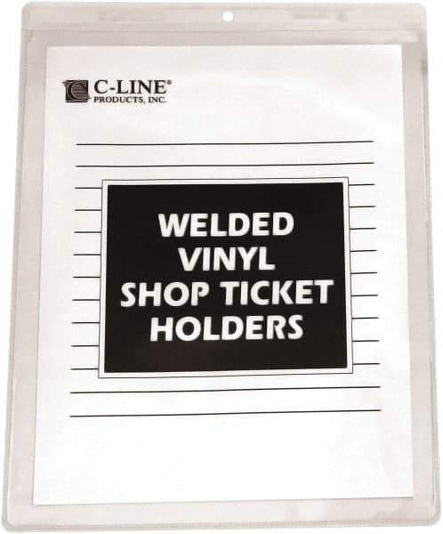 C-LINE - 50 Piece Clear Shop Ticket Holder - 8" High x 5" Wide - USA Tool & Supply