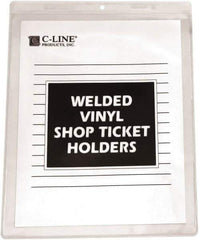 C-LINE - 50 Piece Clear Shop Ticket Holder - 8" High x 5" Wide - USA Tool & Supply