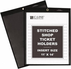 C-LINE - 25 Piece Clear Stitched Shop Ticket Holder - 14" High x 11" Wide - USA Tool & Supply