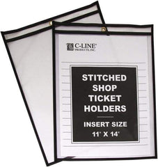 C-LINE - 25 Piece Clear Stitched Shop Ticket Holder - 17" High x 11" Wide - USA Tool & Supply