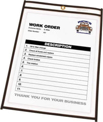 C-LINE - 25 Piece Clear Stitched Shop Ticket Holder - 11" High x 8-1/2" Wide - USA Tool & Supply