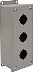 nVent Hoffman - 3 Hole, 1.2 Inch Hole Diameter, Steel Pushbutton Switch Enclosure - 9 Inch High x 3.47 Inch Wide x 2-3/4 Inch Deep, 12, 13 NEMA Rated - USA Tool & Supply