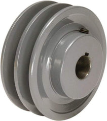 TB Wood's - 1-3/8" Bore, 1-3/16 Long, 4-1/4" Outside Diam, Finished Bore Two Groove V Belt Sheave - 1-3/4" Wide, 3.9 Belt Pitch B, 3-1/2" Pitch Diam of 4L Belt - USA Tool & Supply