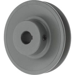 TB Wood's - 5/8" Bore, 1-5/32 Long, 3.95" Outside Diam, Finished Bore Single Groove V Belt Sheave - 3/4" Wide, 3.36" Pitch Diam of 3L Belt, 3.7" Pitch Diam of 4L Belt - USA Tool & Supply