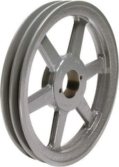 TB Wood's - 2 Groove, 1/2 to 1-1/2 Bore Diam, 6-3/4" Outside Diam, QD Bushed V Belt Sheave - 6.0 A Diam Belt Pitch - USA Tool & Supply