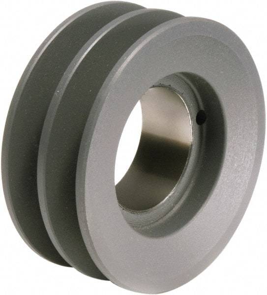 TB Wood's - 2 Groove, 1/2 to 1-1/2 Bore Diam, 3.95" Outside Diam, QD Bushed V Belt Sheave - 3.2 A Diam Belt Pitch - USA Tool & Supply