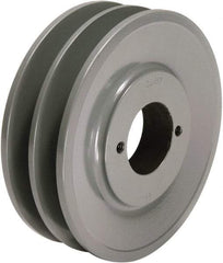 TB Wood's - 2 Groove, 1/2 to 1-1/2 Bore Diam, 5.95" Outside Diam, QD Bushed V Belt Sheave - 5.2 A Diam Belt Pitch - USA Tool & Supply