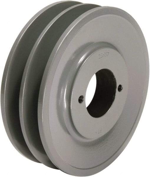 TB Wood's - 2 Groove, 1/2 to 1-1/2 Bore Diam, 5-3/4" Outside Diam, QD Bushed V Belt Sheave - 5.0 A Diam Belt Pitch - USA Tool & Supply