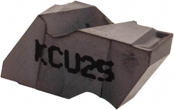 Kennametal - 2125NG K Grade KCU25, 3.18mm Cutting Width Carbide Grooving Insert - 2.79mm Max Depth of Cut, Left Hand, 0.19mm Corner Radius, AlTiN Finish - USA Tool & Supply