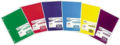 Mead - 70 Sheet, 8 x 10-1/2", Wide Ruled Spiral Bound Notebook - Assorted Colors - USA Tool & Supply