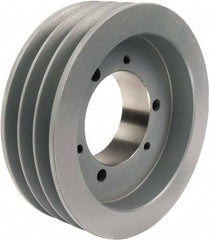 TB Wood's - 3 Groove, 1/2 to 1-5/8 Bore Diam, 4.35" Outside Diam, QD Bushed V Belt Sheave - 3.6 A Diam Belt Pitch - USA Tool & Supply