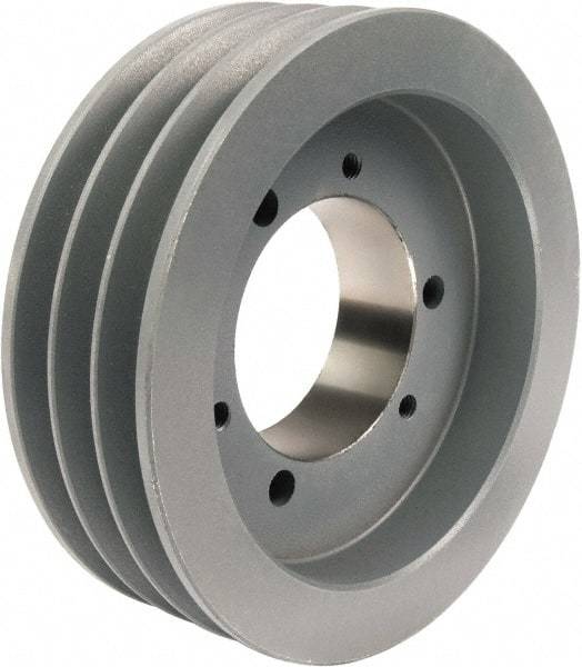 TB Wood's - 3 Groove, 1/2 to 2-15/16 Bore Diam, 8-1/2" Outside Diam, QD Bushed V Belt Sheave - 8.5 5V Diam Belt Pitch - USA Tool & Supply