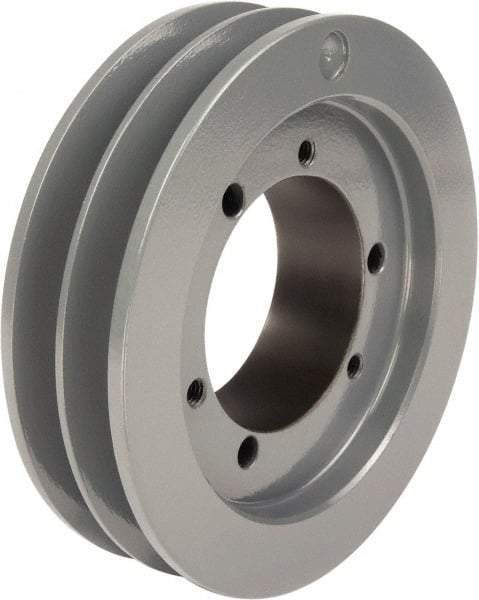 TB Wood's - 2 Groove, 1/2 to 2-1/2 Bore Diam, 7.1" Outside Diam, QD Bushed V Belt Sheave - 7.1 5V Diam Belt Pitch - USA Tool & Supply