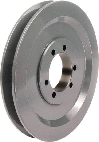 TB Wood's - 1 Groove, 1/2 to 1-5/8 Bore Diam, 6-1/2" Outside Diam, QD Bushed V Belt Sheave - 6.50 3V Diam Belt Pitch - USA Tool & Supply