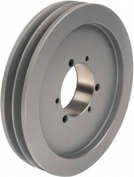 TB Wood's - 2 Groove, 1/2 to 2-15/16 Bore Diam, 9.4" Outside Diam, QD Bushed V Belt Sheave - 9.00 C Diam Belt Pitch - USA Tool & Supply