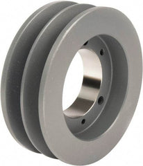 TB Wood's - 2 Groove, 1/2 to 1-15/16 Bore Diam, 4.95" Outside Diam, QD Bushed V Belt Sheave - 4.2 A Diam Belt Pitch - USA Tool & Supply