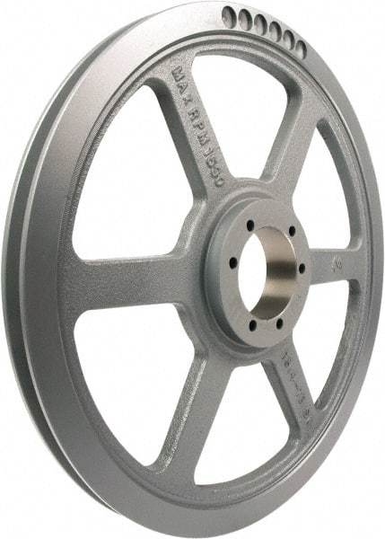 TB Wood's - 1 Groove, 1/2 to 2-1/2 Bore Diam, 18-3/4" Outside Diam, QD Bushed V Belt Sheave - 18.0 A Diam Belt Pitch - USA Tool & Supply